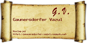 Gaunersdorfer Vazul névjegykártya